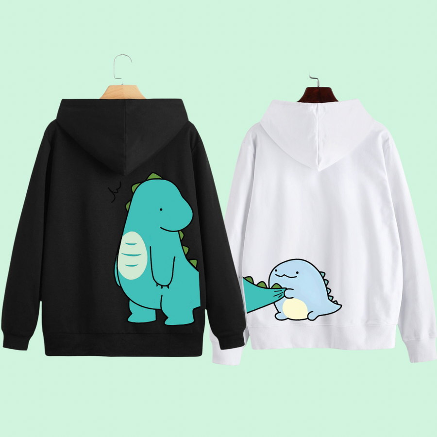 Pack of 2 Dino Duo Couple Unisex Hoodies