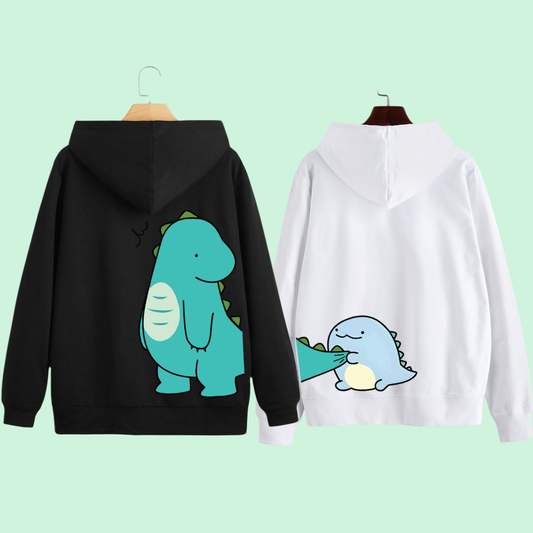 Pack of 2 Dino Duo Couple Unisex Hoodies