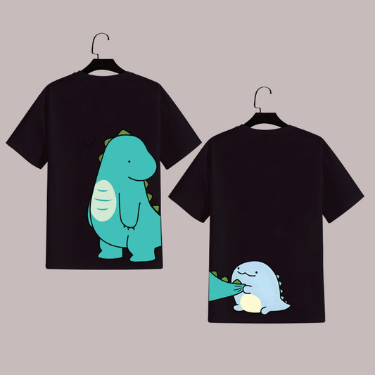 Pack Of DINO DUO COUPLE UNISEX TEES (BACK PRINT)