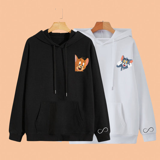 Pack of 2-Chase & Embrace "Tom & Jerry" Couple Unisex Hoodies
