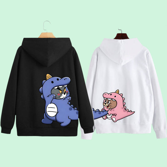 Pack of 2 Dino Tom & Jerry Chase Couple Unisex Hoodies