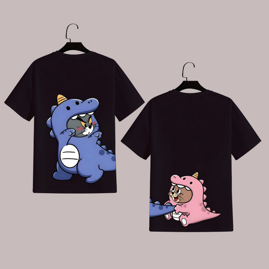 Pack of 2 Dino Tom & Jerry Chase Couple Unisex T-shirt