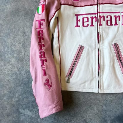 FERARI PINK LEATHER JACKET