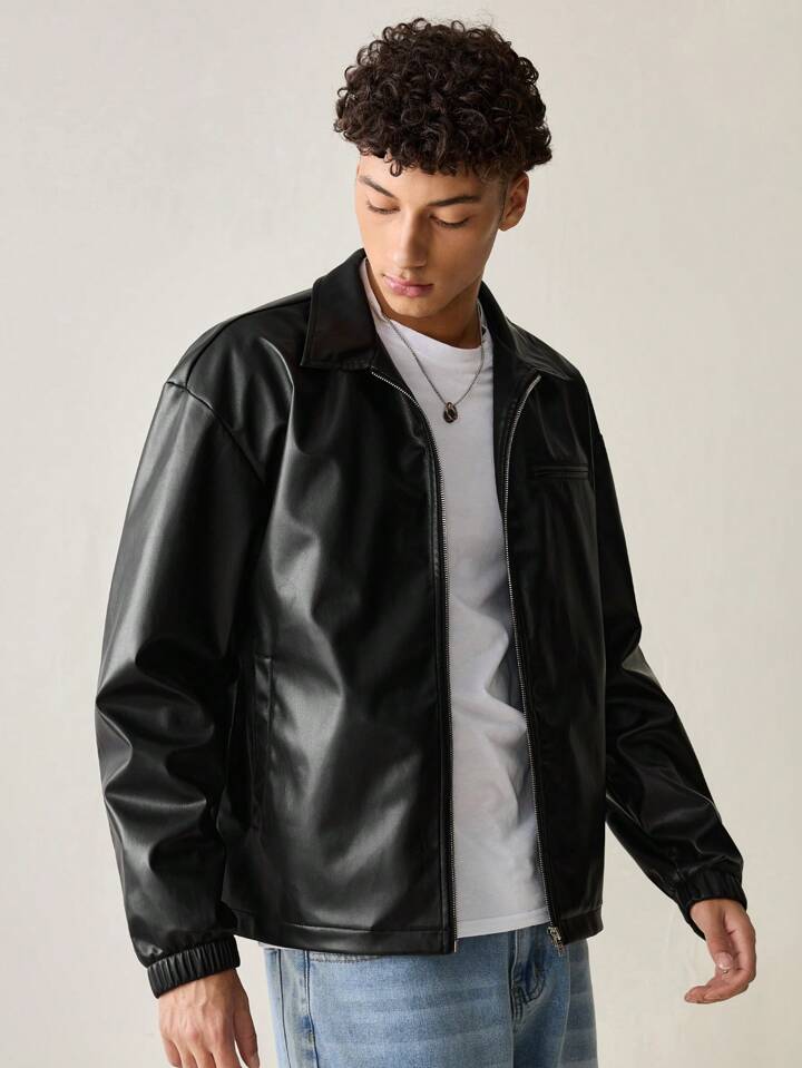 Classic Black Collar Leather Jacket – Dripstudios Premium Collection