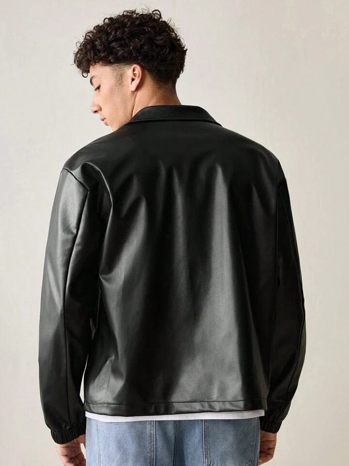 Classic Black Collar Leather Jacket – Dripstudios Premium Collection