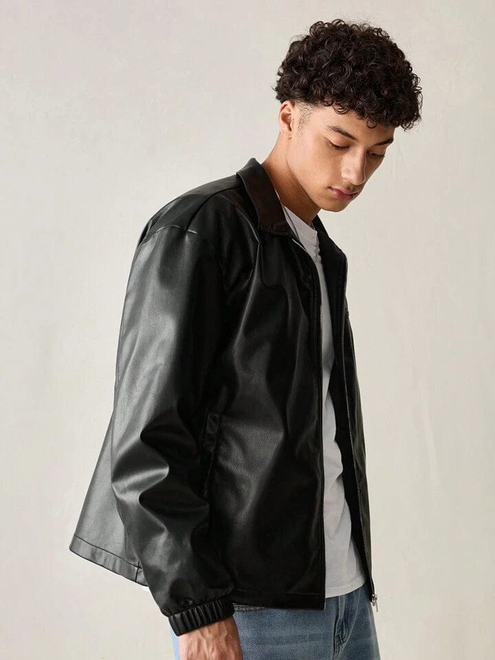 Classic Black Collar Leather Jacket – Dripstudios Premium Collection