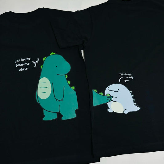 Pack Of DINO DUO COUPLE UNISEX TEES (BACK PRINT)