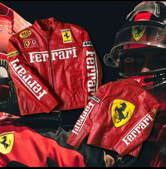 RED LEATHER RACING JACKET