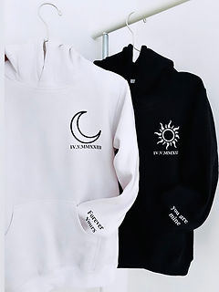 2 Pack : Custom Sun & Moon Print Couple Hoodie