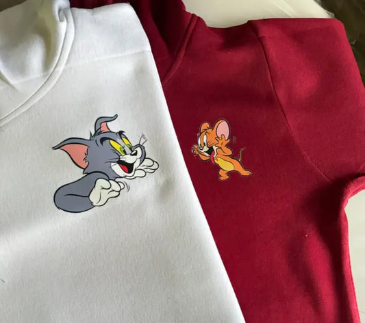 2 Pair Of Couple Tom and Jerry Printed Hoodie
